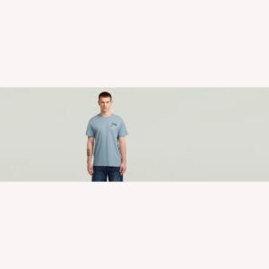G-Star Raw Script S/S Tee Ash Blue