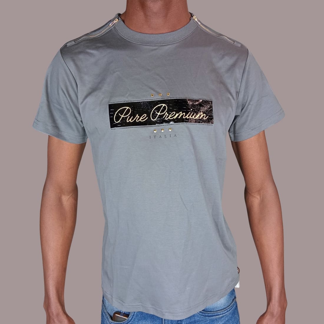 Pure Premium Taglio Tee Charcoal Pure Premium Taglio Tee Charcoal