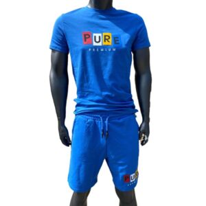 Pure Premium Block S/S Tee Blue